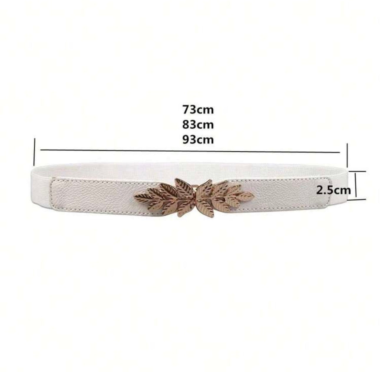 Classic Black & White Leather Belt with Gold Buckle – Adjustable and Stylish for Everyday Wear (2pc)