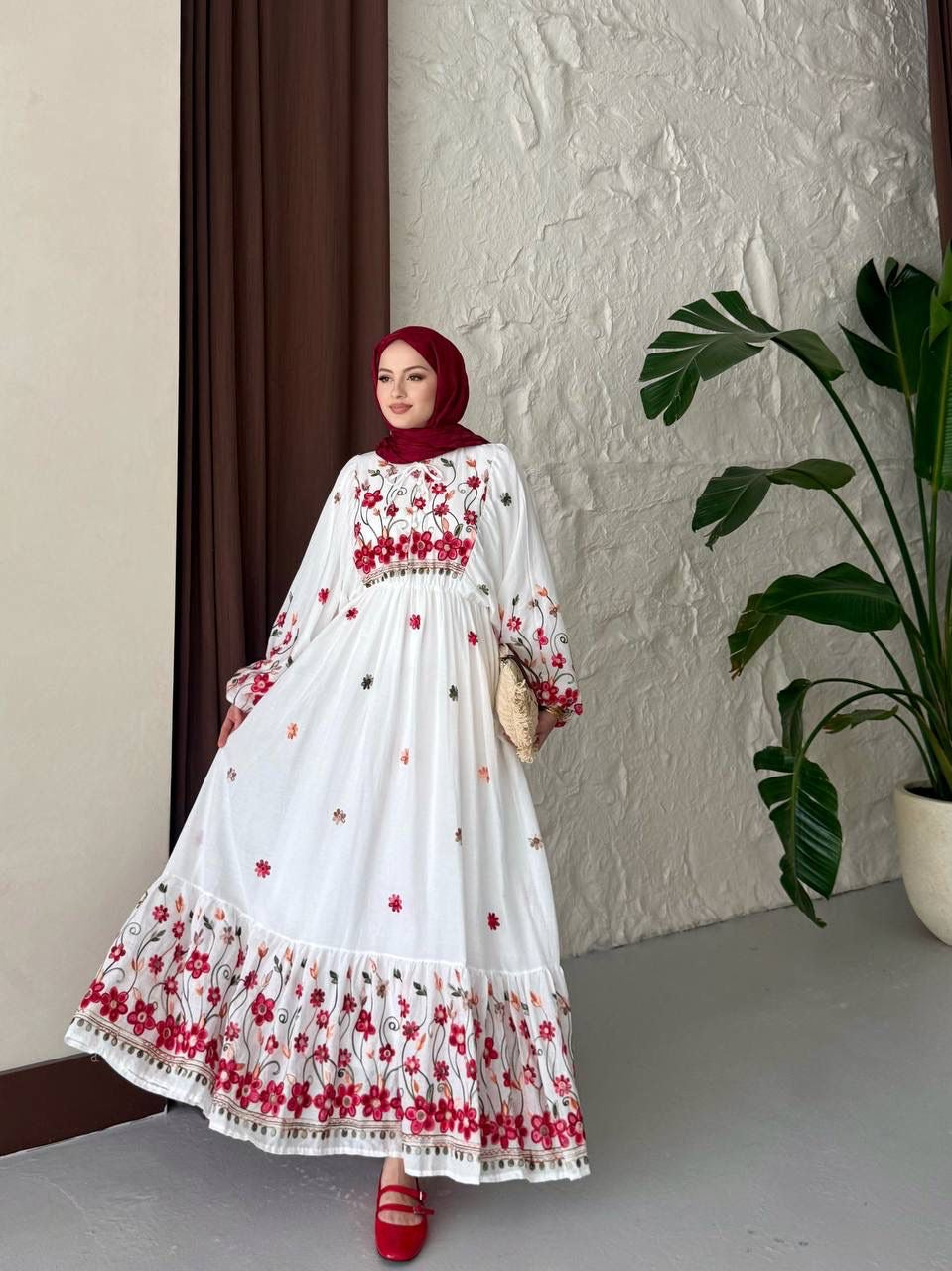 Floral Embroidered Bohemian Maxi Dress