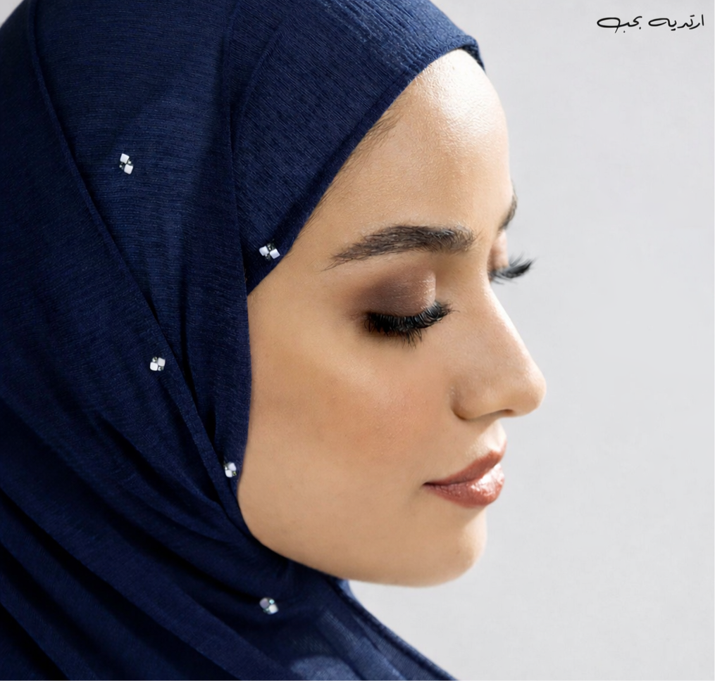 NavyBlue Cashmere Shawl With Strasse