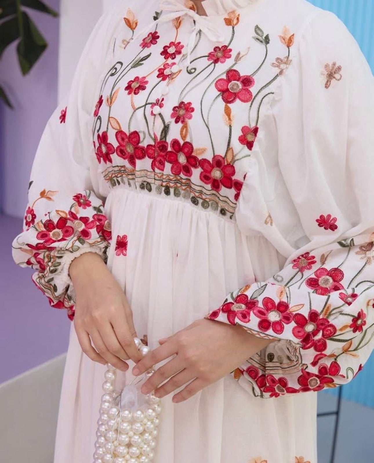 Floral Embroidered Bohemian Maxi Dress
