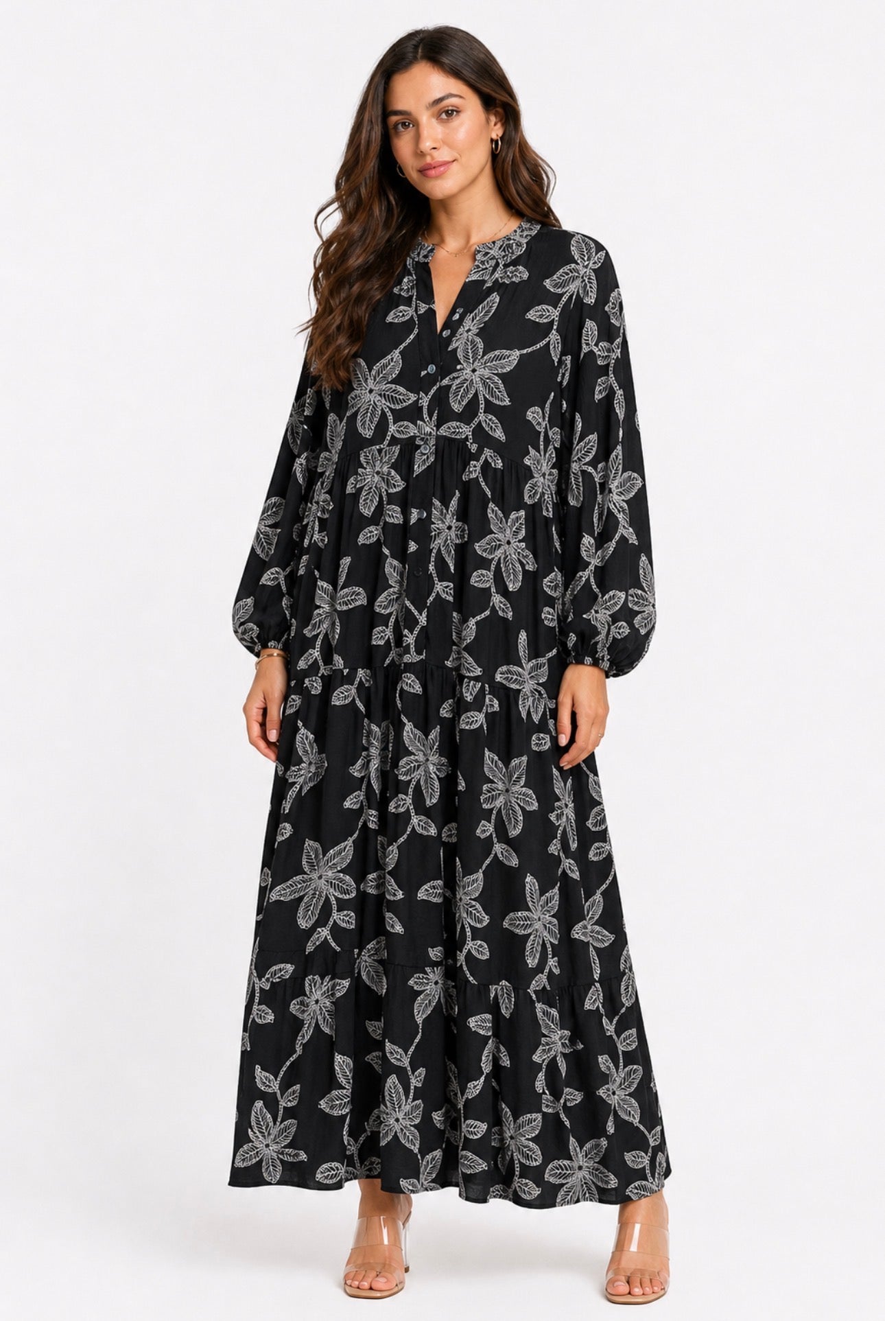 Black flower dress