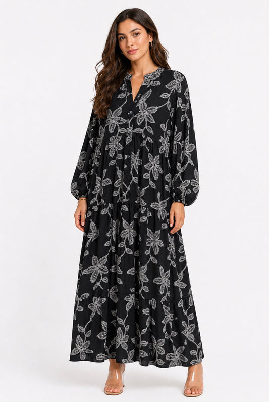 Black flower dress