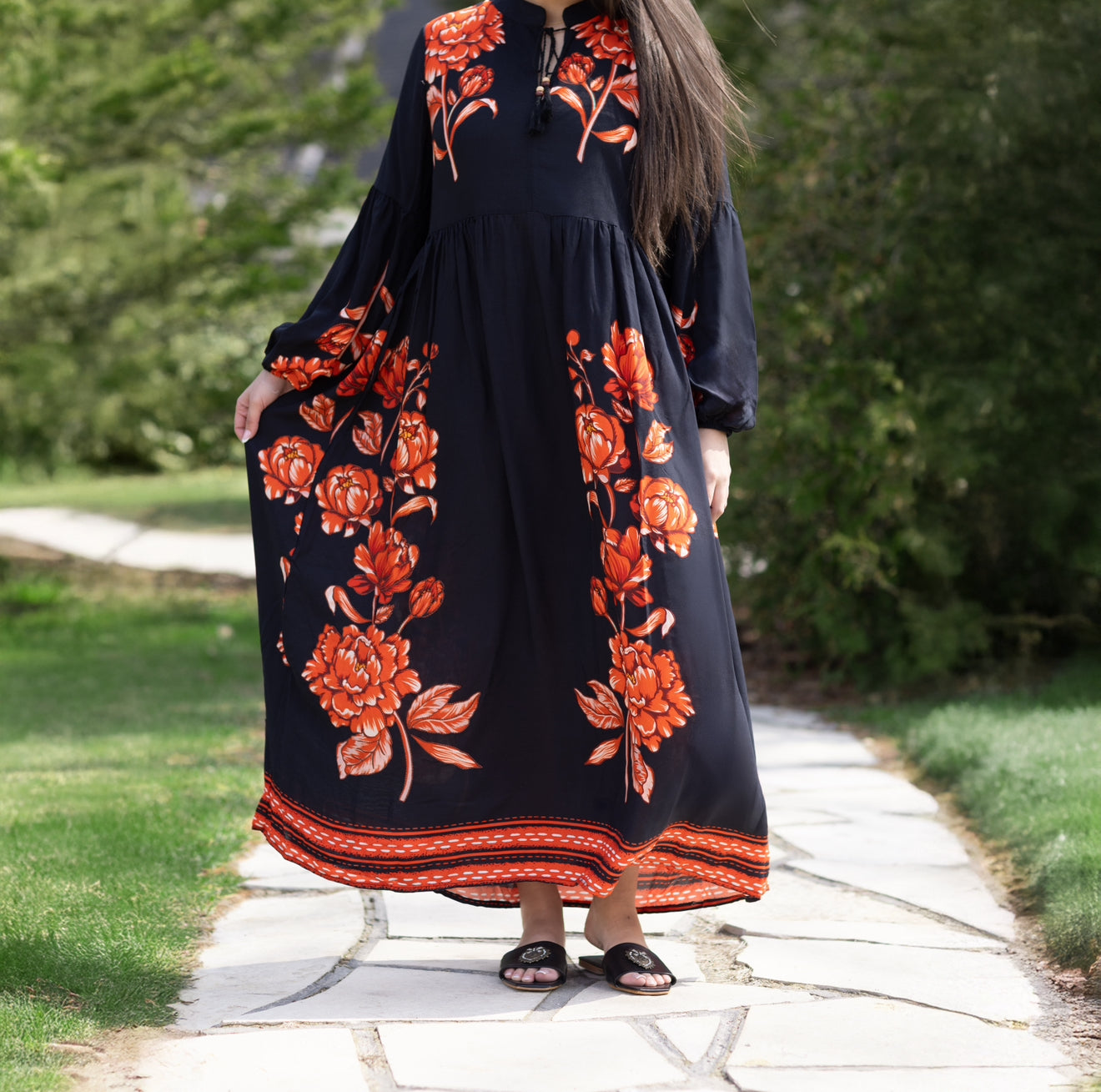 Noir & Orange Dress