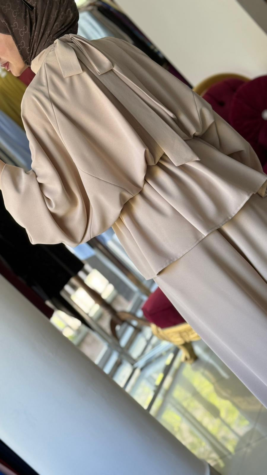 Serena Bow Elegant Bagi Pants Set
