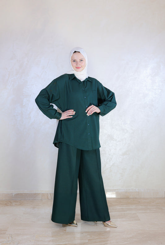 Two-Piece Basic Linen Outfit – Autumn (4COULORS)