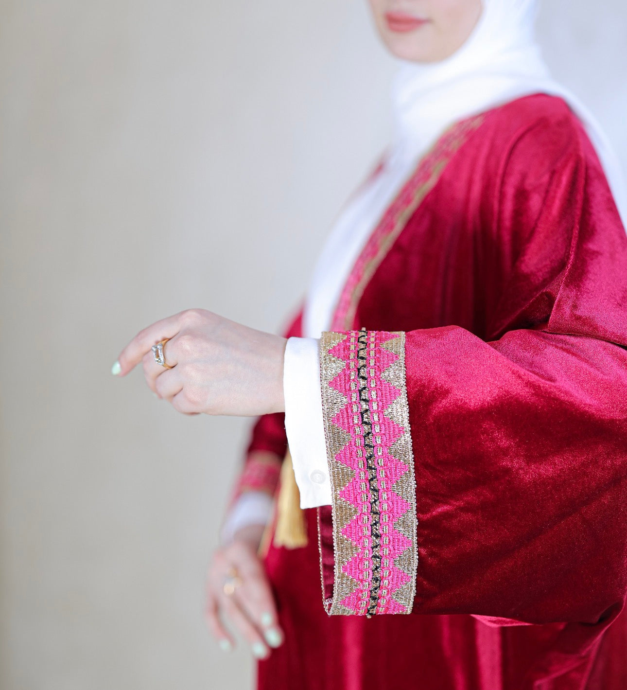 Velvet Crown Bisht - 2 Colures