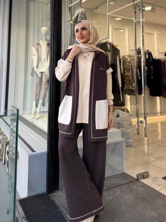 Longline Vest Co-ord Set (3-Piece)