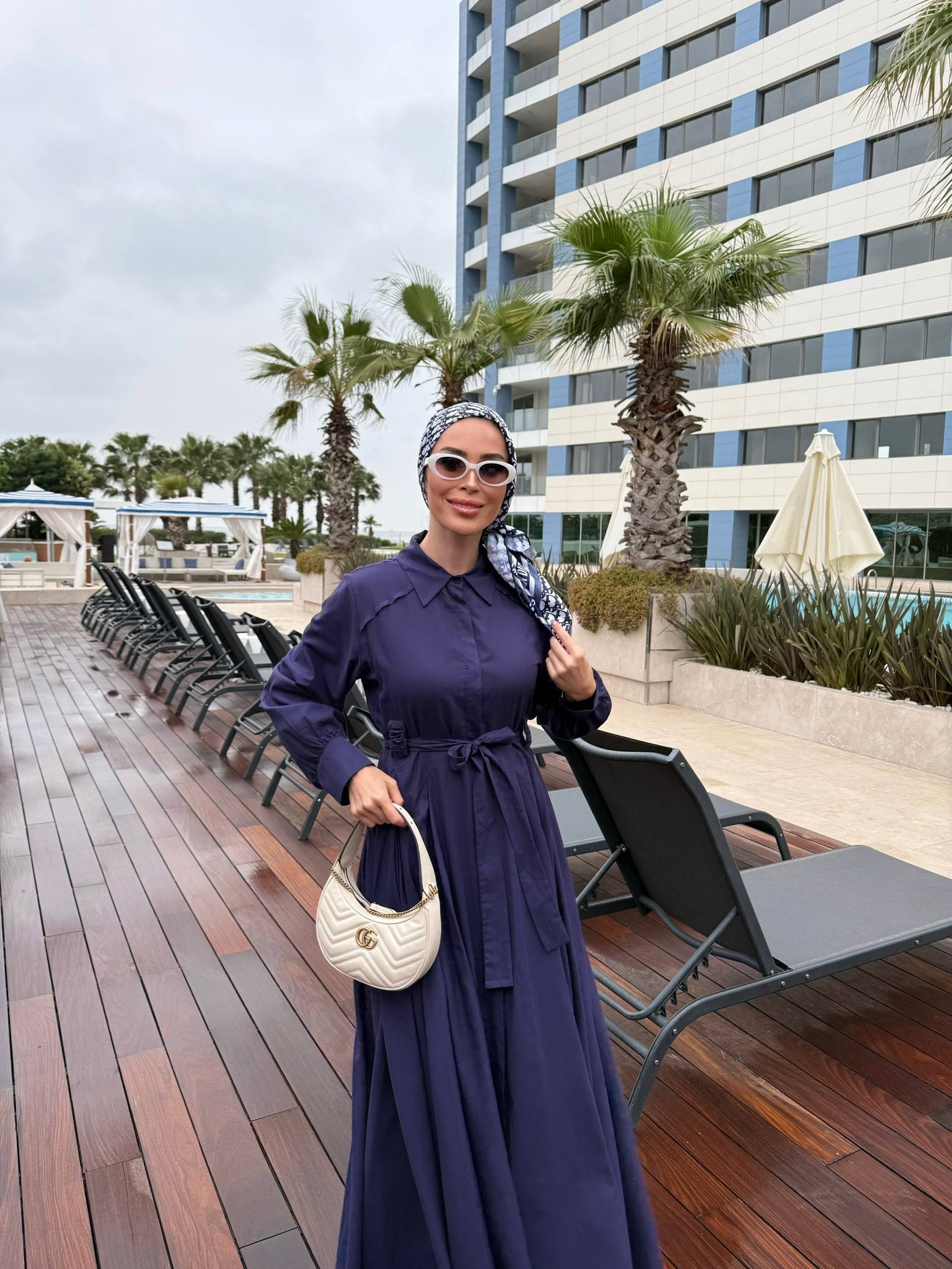 Elegant flared dress, fitted at the bust