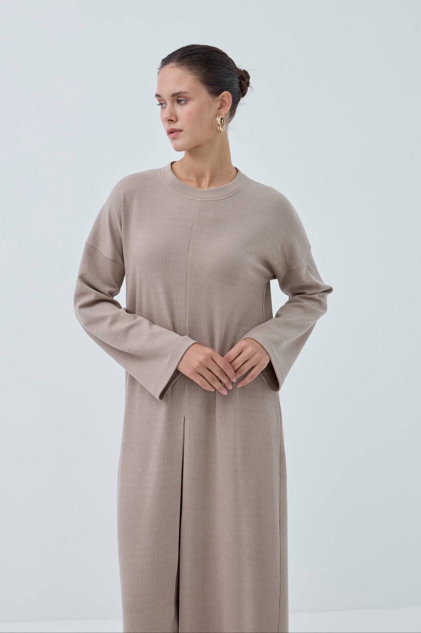 Suede Modest Two-Piece Set
