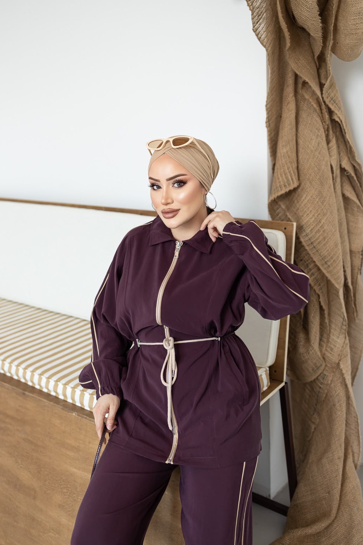 Luxury Waist Tie Tencel Modest Set