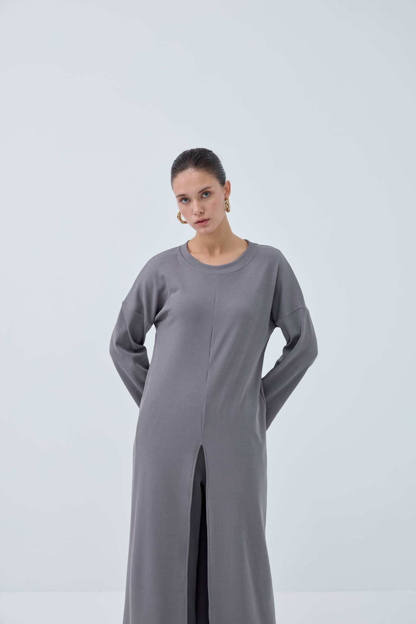 Suede Modest Two-Piece Set