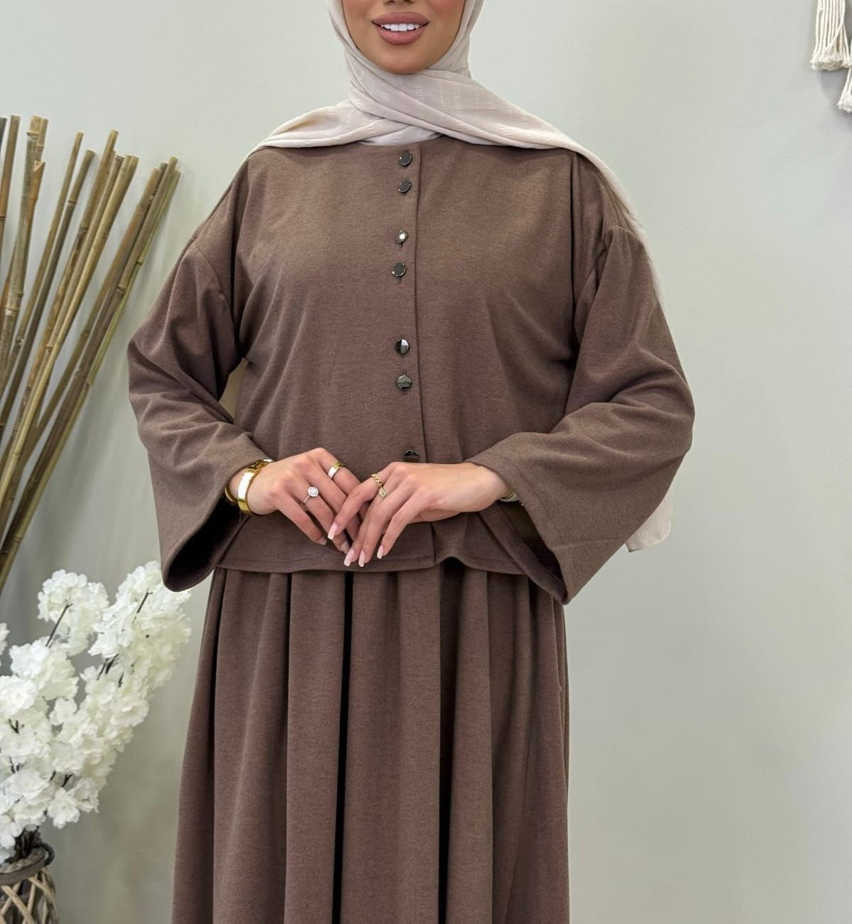 Plum Corduroy Cozy Dress (2pcs)