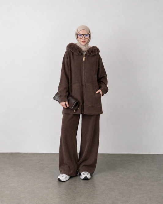 Fur-Lined Corduroy Set