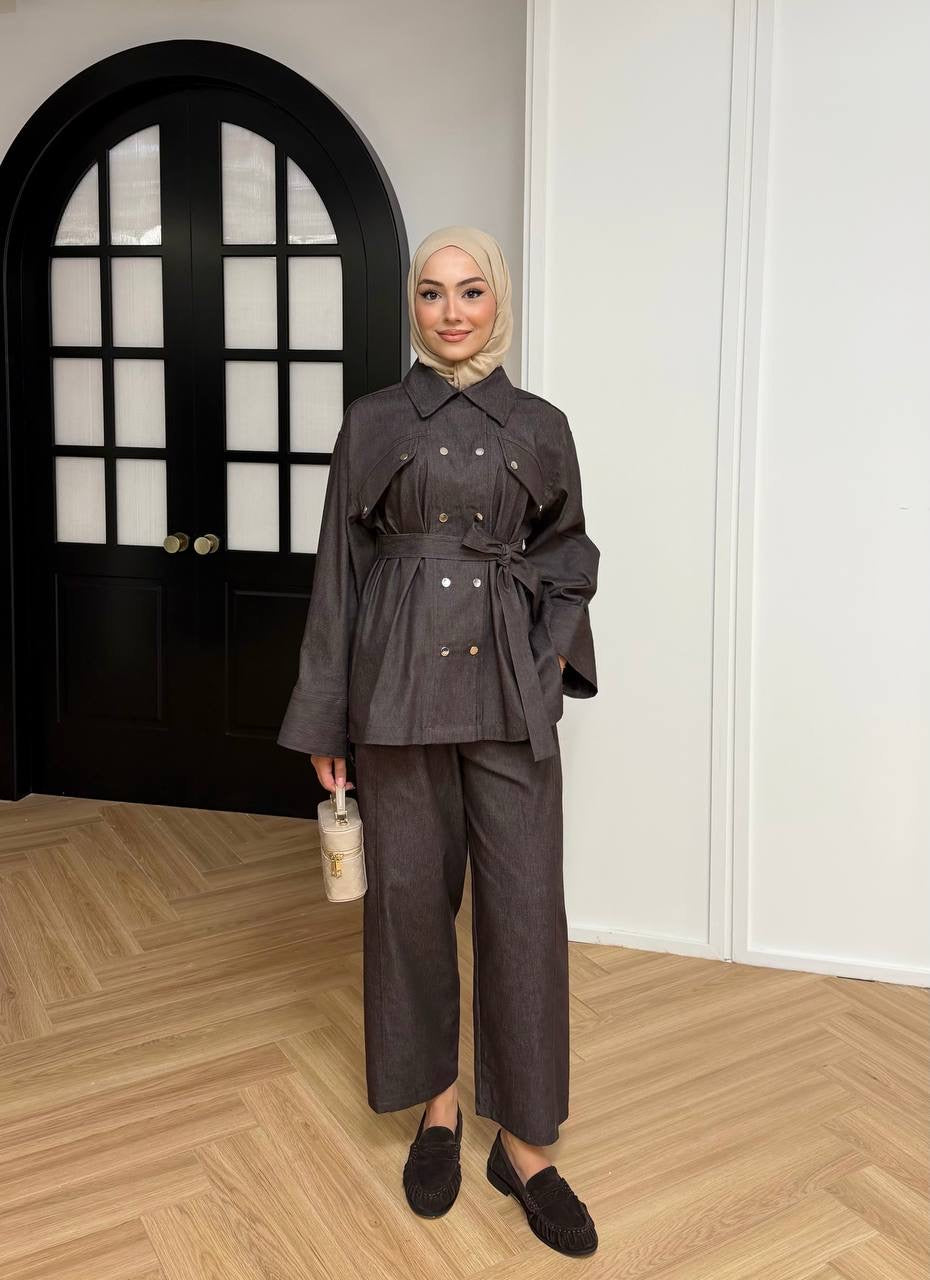 The Verona Belted Denim Set