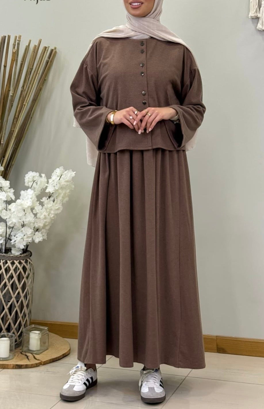 Plum Corduroy Cozy Dress (2pcs)