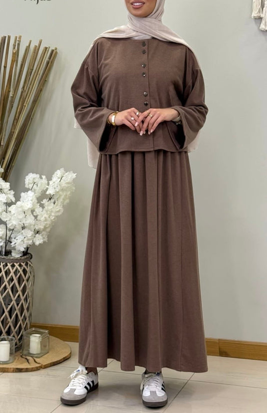 Plum Corduroy Cozy Dress (2pcs)