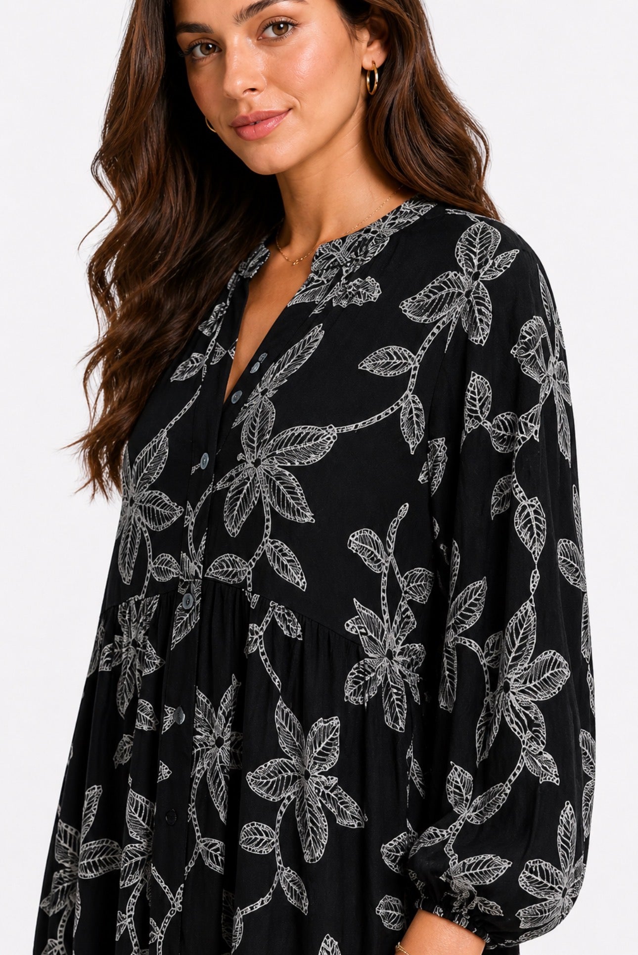Black flower dress