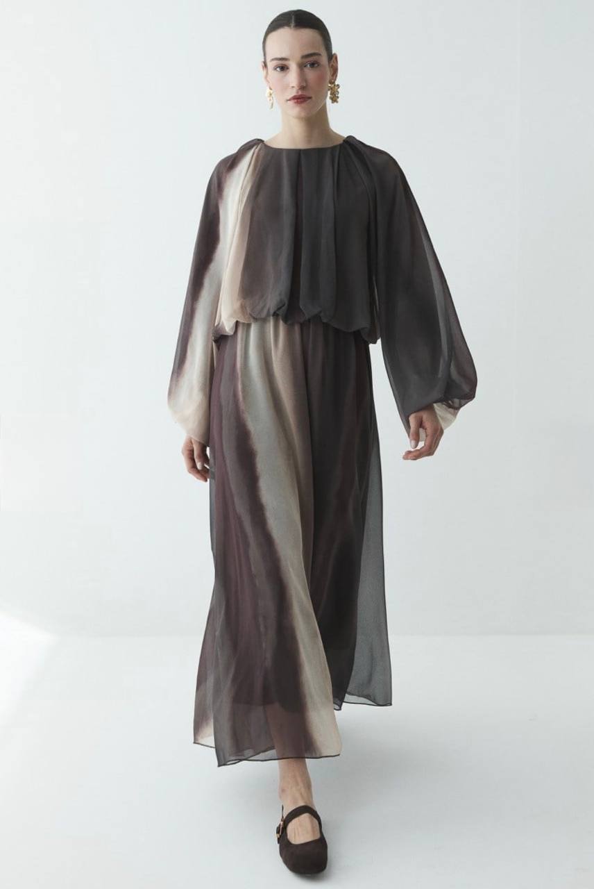 Ombre Layered Skirt Chiffon Set