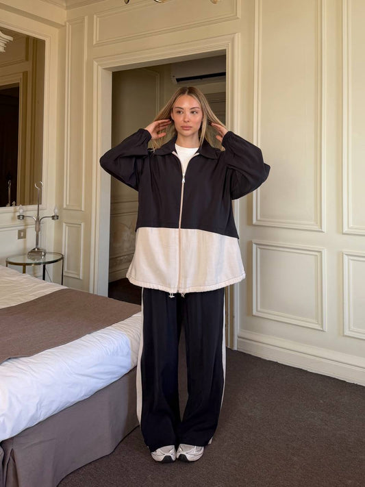 Half Half Contrast Tencel Set