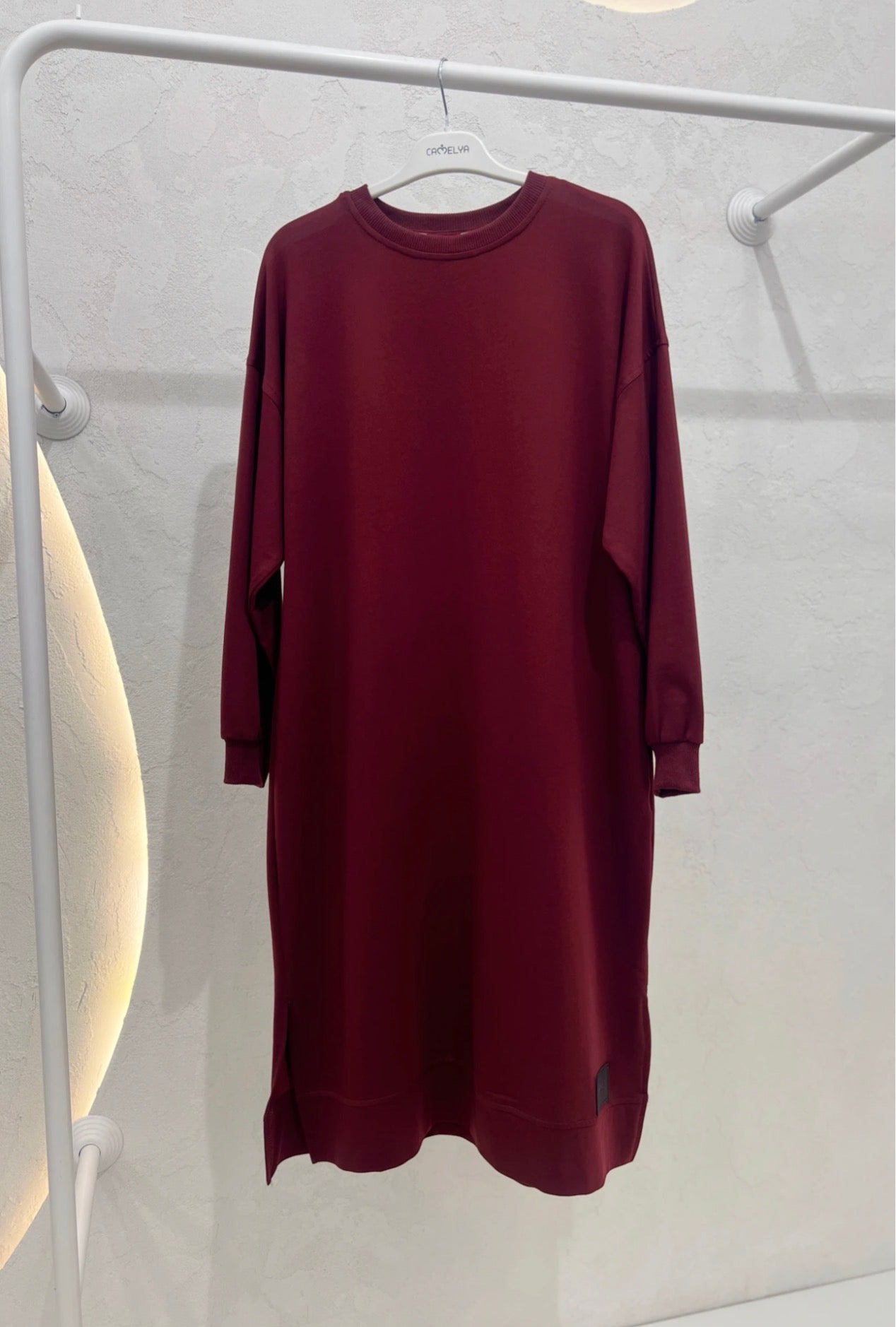 Long-Length Belted Tunic Sweatshirt in 3 Colours