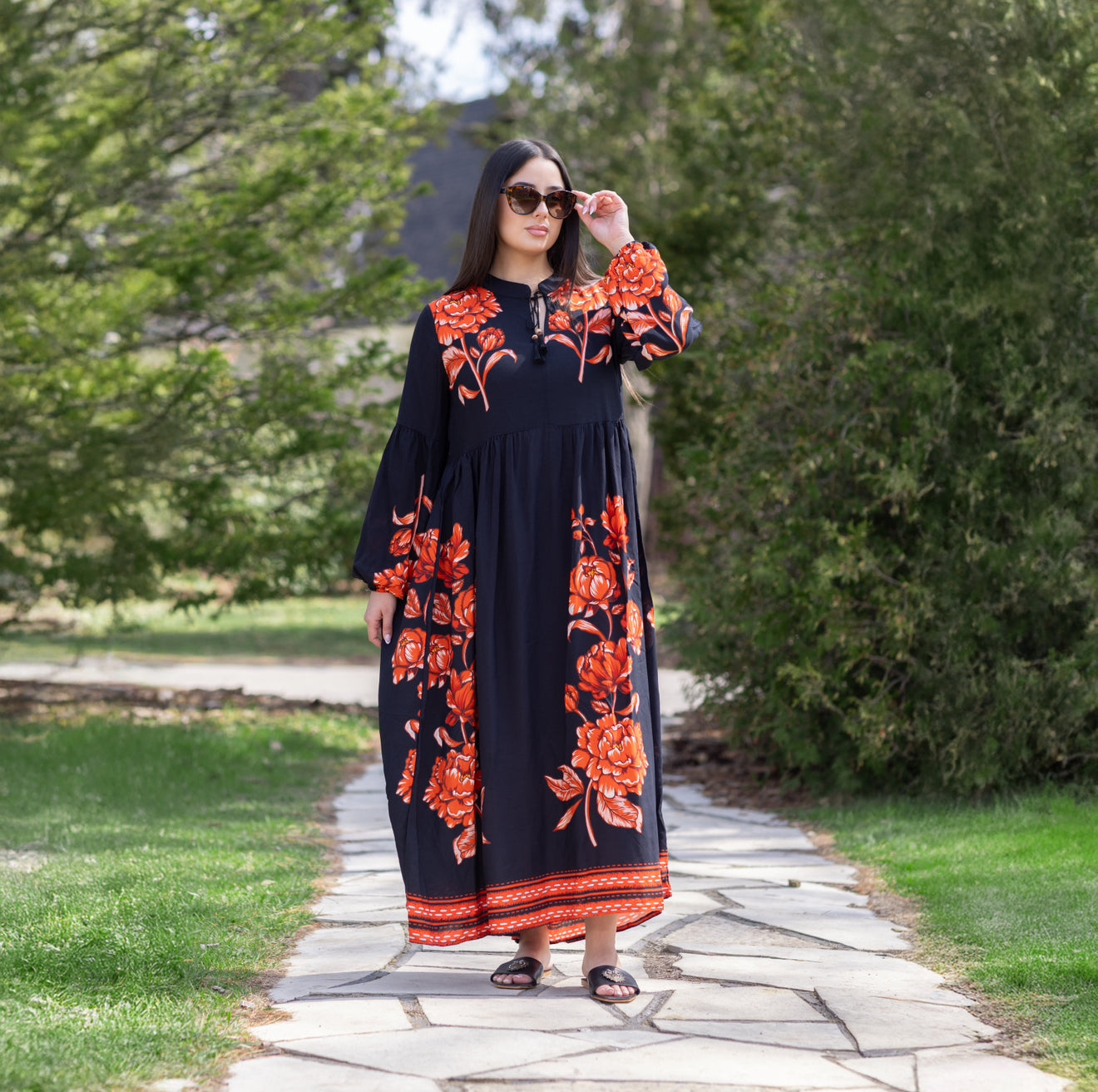 Noir & Orange Dress