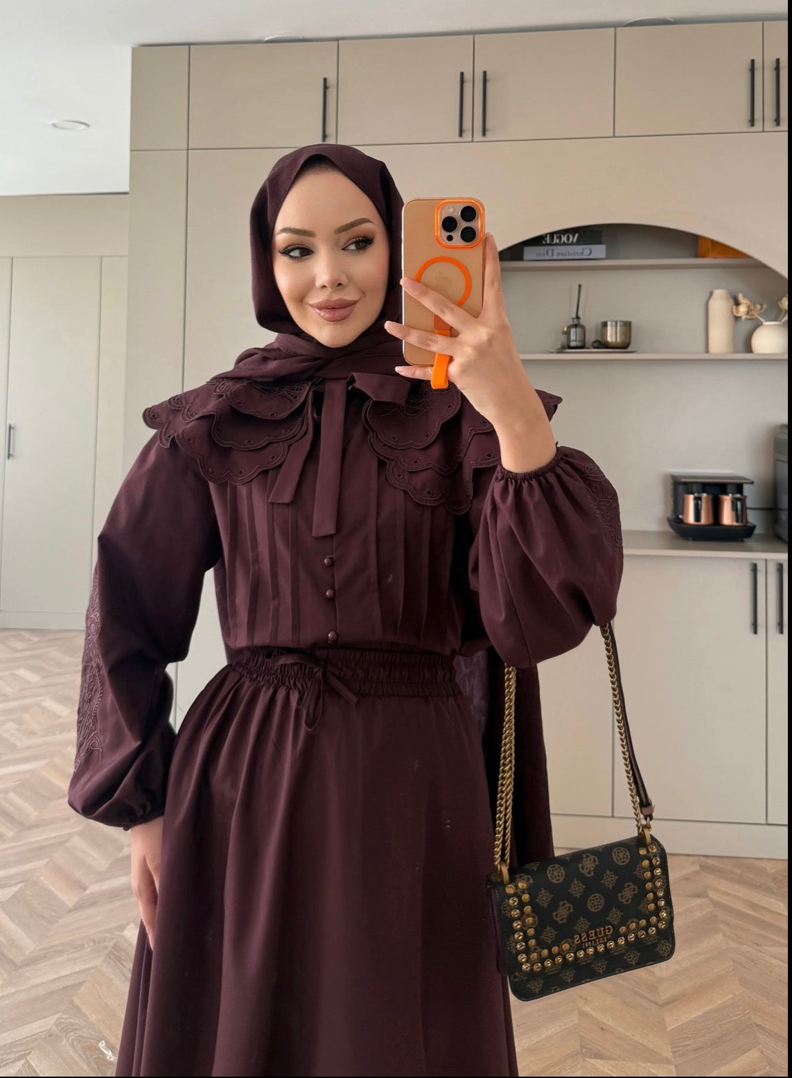 Elegant Ruffle Blouse Skirt Set