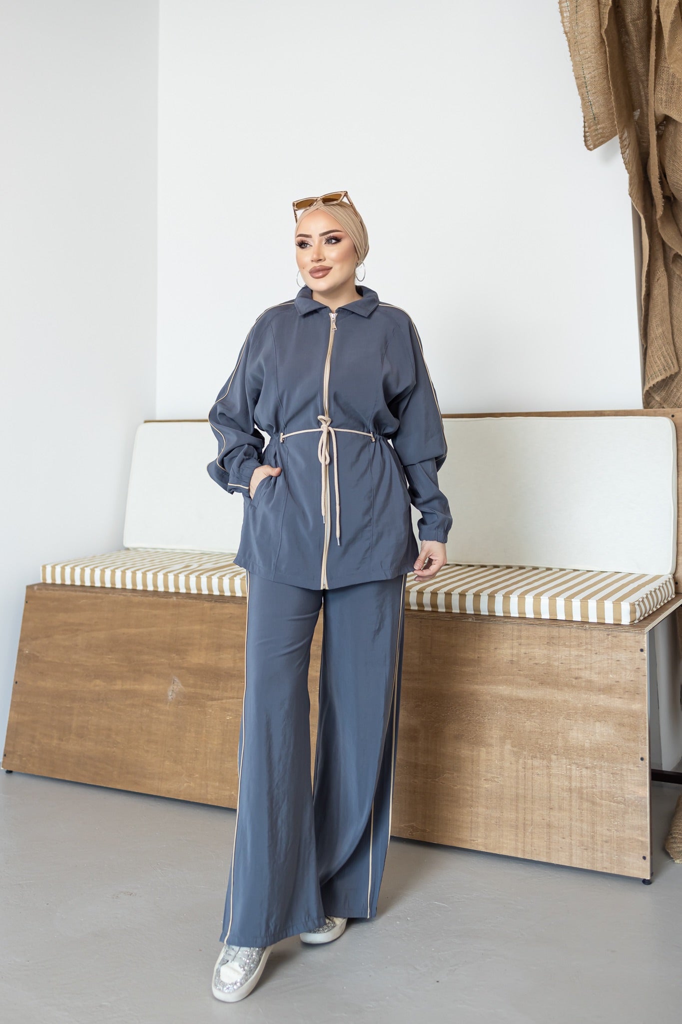 Luxury Waist Tie Tencel Modest Set