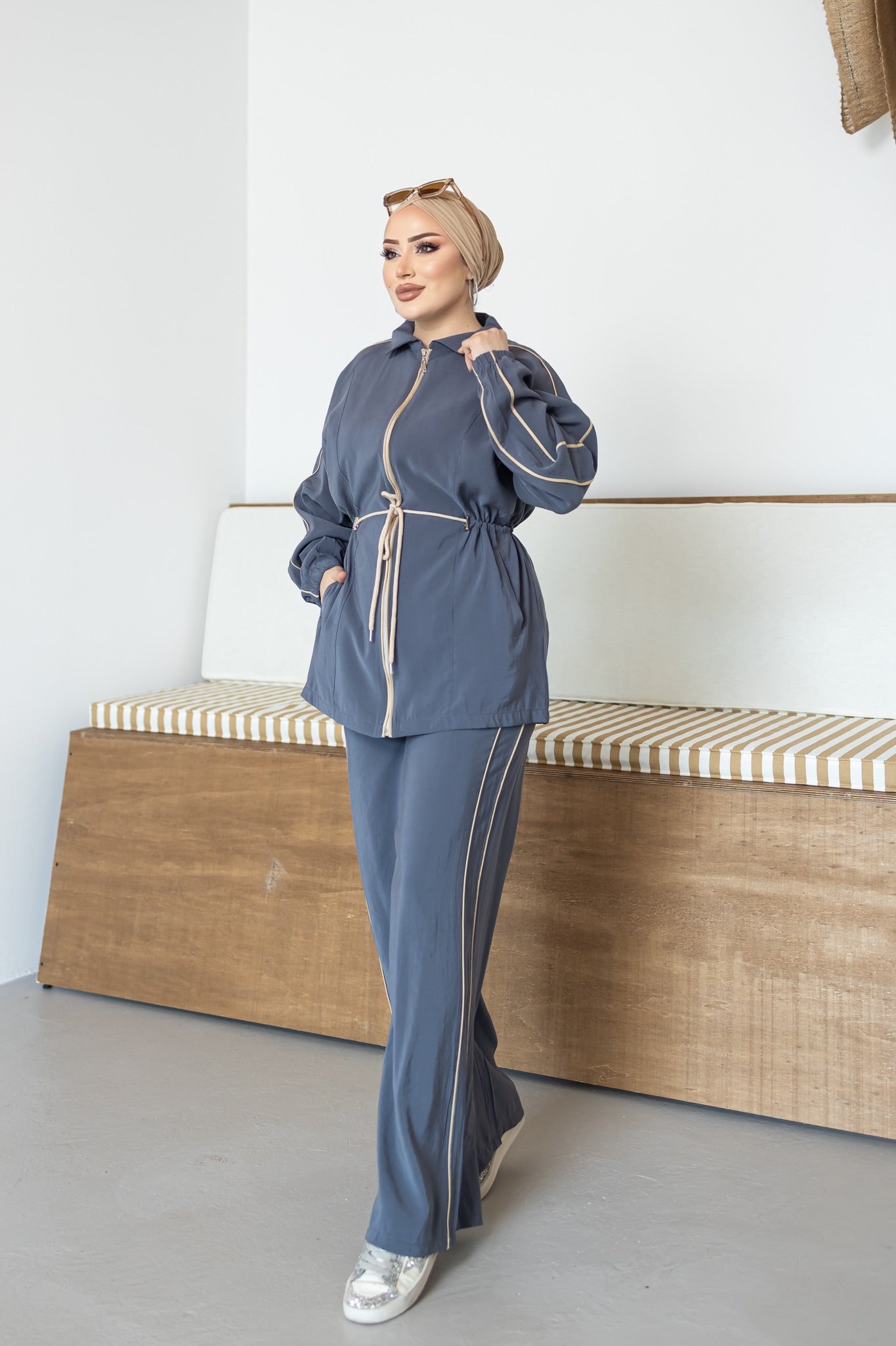 Luxury Waist Tie Tencel Modest Set
