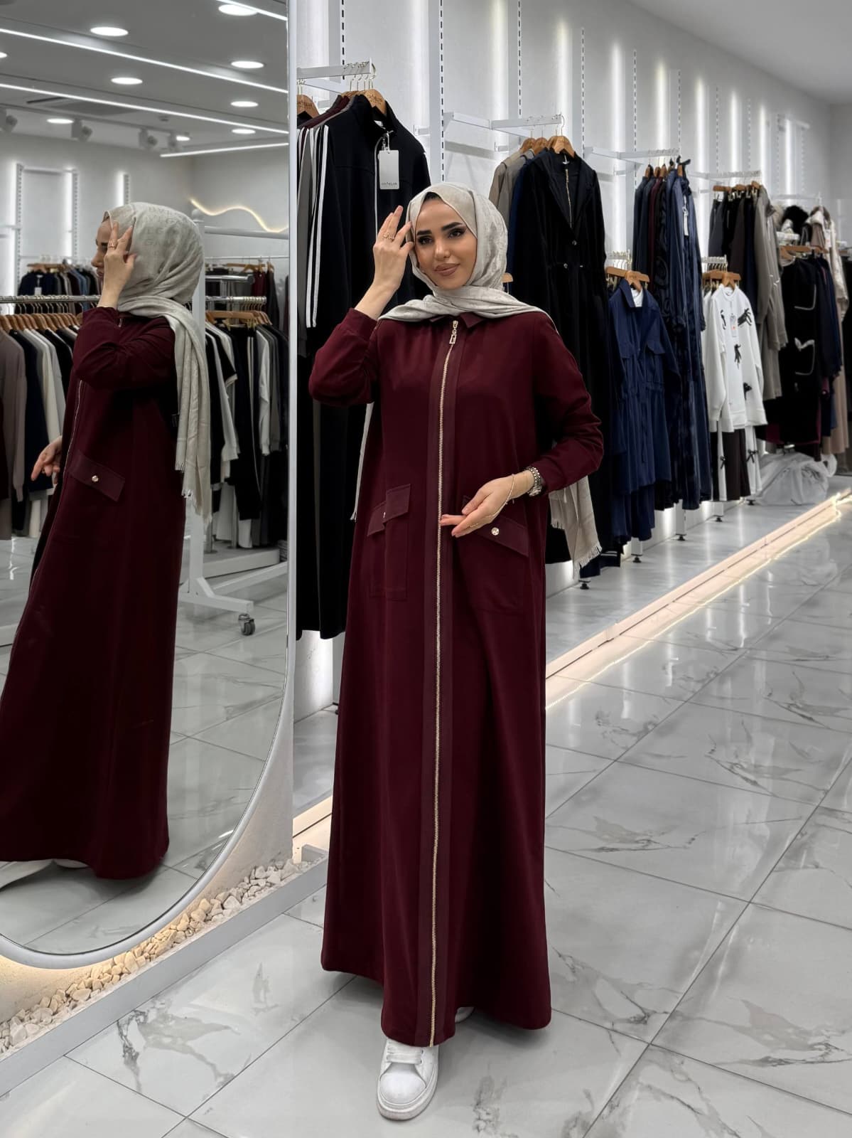 Zip-Up Cotton High-Quality Dress - Ramadan Vibes